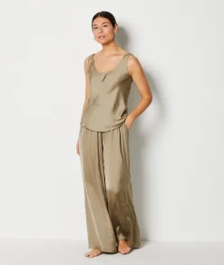 Etam Satin Tank Top GREEN Cheap