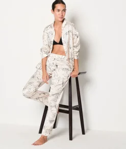 Etam Satin trousers with leopard print DUNE Cheap