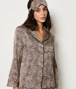 Etam Set cadeau pyjama et masque satiné motifs léopard IMPFDECRU New