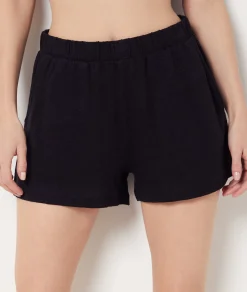 Etam Short 100% lin NOIR Cheap