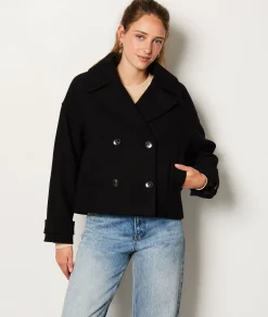 Etam Short Buttoned Peacoat BLACK Sale