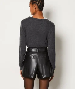 Etam Short ceinturé effet cuir NOIR Hot