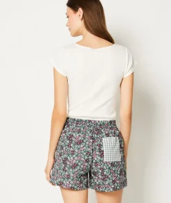 Etam Short de pyjama en coton à motifs fleurs IMPBLEUVERT Store