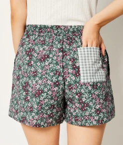 Etam Short de pyjama en coton à motifs fleurs IMPBLEUVERT Store