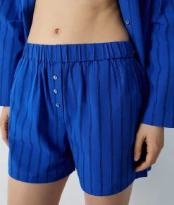 Etam Short de pyjama en coton à rayures BLEUROYAL Discount