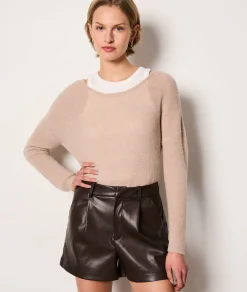Etam Short en simili cuir MARRON Cheap