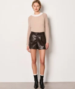 Etam Short en simili cuir MARRON Cheap