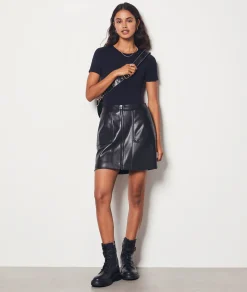 Etam Short Leather-Look Skirt BLACK Best