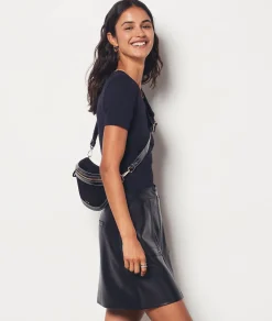 Etam Short Leather-Look Skirt BLACK Best