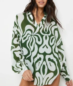 Etam Short Patterned Tunic WHITE Flash Sale