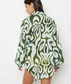Etam Short Patterned Tunic WHITE Flash Sale