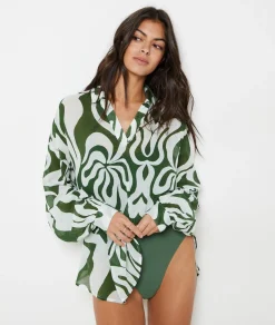 Etam Short Patterned Tunic WHITE Flash Sale