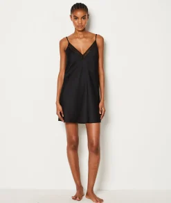 Etam Short Satin Nightdress NOIR Online