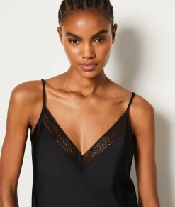 Etam Short Satin Nightdress NOIR Online