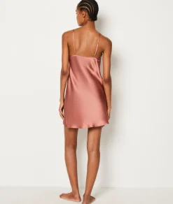 Etam Short Satin Nightdress with Lace Neckline PARME Fashion