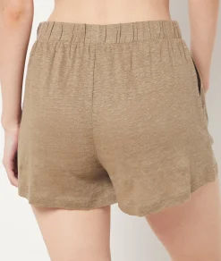 Etam Shorts 100% Linen KHAKI Hot