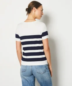 Etam Short-sleeved Breton Sweater WHITEIMPFD Fashion