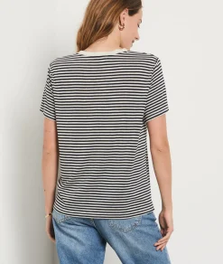 Etam Short-sleeved Breton T-shirt ECRU Cheap