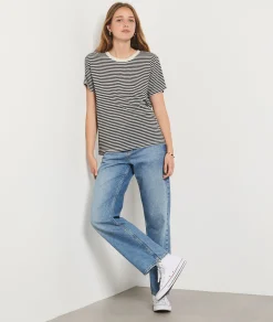 Etam Short-sleeved Breton T-shirt ECRU Cheap