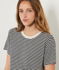 Etam Short-sleeved Breton T-shirt ECRU Cheap