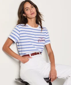 Etam Short-sleeved cotton Breton T-shirt WHITEIMPFD Store