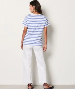 Etam Short-sleeved cotton Breton T-shirt WHITEIMPFD Store