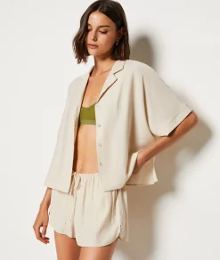 Etam Short-sleeved shirt PALEYELLOW Best