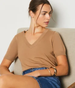 Etam Short-sleeved sweater BEIGE Outlet