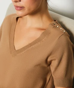 Etam Short-sleeved sweater BEIGE Outlet