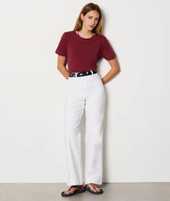 Etam Short-sleeved T-shirt 100% Cotton GARNETBORDEAUX Fashion