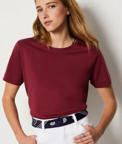 Etam Short-sleeved T-shirt 100% Cotton GARNETBORDEAUX Fashion