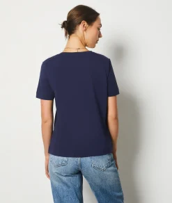 Etam Short-sleeved T-shirt 100% Cotton NIGHTBLUE Cheap