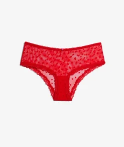 Etam Shorty en tulle imprimé ROUGE Best Sale