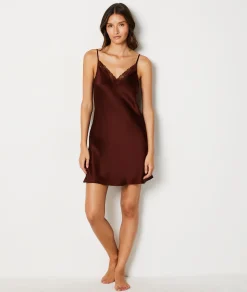 Etam Silk Nightdress GARNETBORDEAUX Online