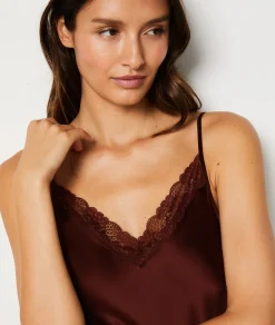 Etam Silk Nightdress GARNETBORDEAUX Online