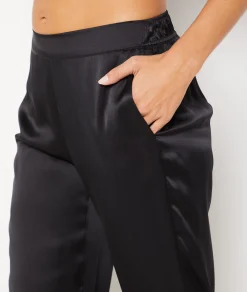 Etam Silk Pyjama Bottoms BLACK Flash Sale