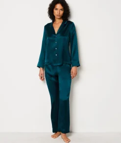 Etam Silk Pyjama Bottoms IMPFONDVERT New