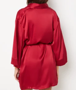 Etam Silk Robe RED Cheap