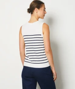 Etam Sleeveless Breton Sweater ECRU Best Sale