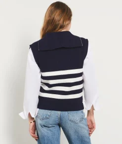 Etam Sleeveless Breton Sweater NIGHTBLUE Store