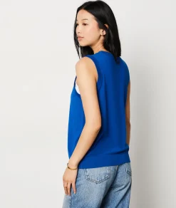 Etam Sleeveless sweater with buttons BLUEGREEN Cheap
