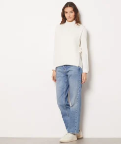 Etam Sleeveless Turtleneck with Tie Belt ECRU Store