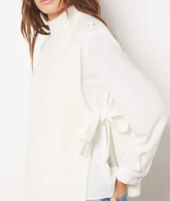 Etam Sleeveless Turtleneck with Tie Belt ECRU Store