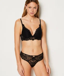 Etam Soutien-gorge N.2 - Le push-up plongeant détails bijoux NOIR Sale
