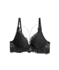 Etam Soutien-gorge N.2 - Le push-up plongeant détails bijoux NOIR Sale
