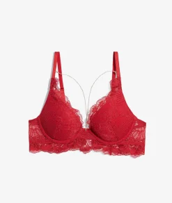 Etam Soutien-gorge N.2 - Le push-up plongeant ROUGE Outlet
