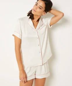 Etam SPE RU - Short de pyjama satiné ECRU Store