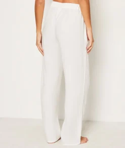 Etam Straight Leg Linen Pyjama Trousers BLANC Online