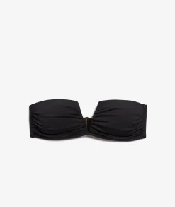 Etam Strapless Lightly Lined Bra with Removable Straps Bikini Top BLACK Sale