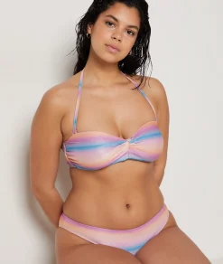 Etam Strapless Underwired Glitter Bikini Top MULTICOLOURED Hot